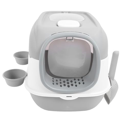 Katzenstreu-Box, Umschlossener Top-Eintrag Extra Große Kitty-Wurf Box mit Deckel & Schaufel, Anti-Leckage-Anti-Spritzer Geruchlose Einfache Reinigung Katzen Toilette Katzenstreu-Box, Umschlossener Top-Eintrag Extra Große Kitty-Wurf Box mit Deckel & Schaufel, Anti-Leckage-Anti-Spritzer Geruchlose Einfache Reinigung Katzen Toilette von Fockety