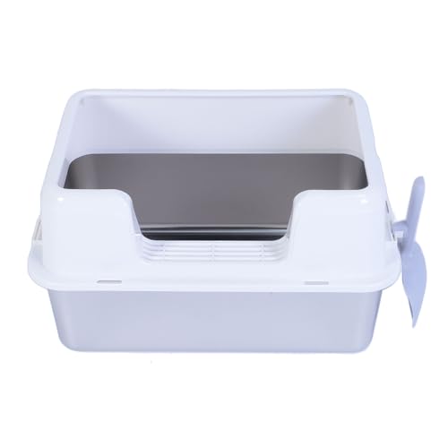 Katzentoilette aus Edelstahl, 20 L, Große Metalltoilette für Große und Mehrere Katzen, Hochseitige Katzentoilette mit Deckel und Katzenstreuschaufel, Nicht Klebrig, Auslaufsicher Katzentoilette aus Edelstahl, 20 L, Große Metalltoilette für Große und Mehrere Katzen, Hochseitige Katzentoilette mit Deckel und Katzenstreuschaufel, Nicht Klebrig, Auslaufsicher von Fockety