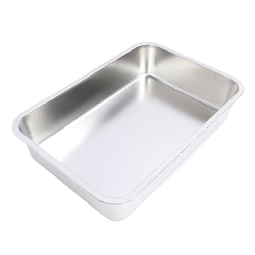 Katzentoilette aus Edelstahl, Große, Rostbeständige, Kratzfeste Metalltoilette, Leicht zu Reinigen, Antihaftbeschichtete Oberfläche, Katzentoilette mit Hohen Seiten für Katzen Katzentoilette aus Edelstahl, Große, Rostbeständige, Kratzfeste Metalltoilette, Leicht zu Reinigen, Antihaftbeschichtete Oberfläche, Katzentoilette mit Hohen Seiten für Katzen von Fockety