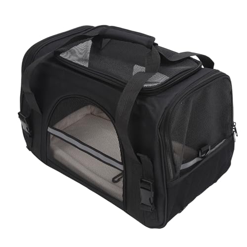 Katzentragetasche, Haustiertragetasche, Zusammenklappbar, Langlebig, für Camping Zum Einkaufen (Black) von Fockety
