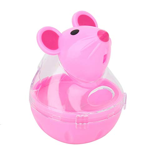 Mäuse Tumbler Cat Feeder, transparente interaktive Toy Pet Treat Ball Slow Feeder, praktisch für Katzen(Pink) von Fockety