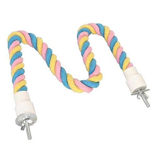 Fockety Sitzstange aus Baumwollseil für Vögel, Kletterband für Papageien, Sicher, Bunt, Interessant für Wellensittiche und Wellensittiche (M) von Fockety