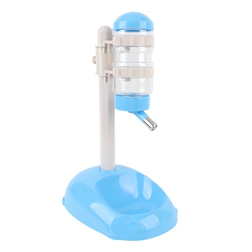 Stehender Wasserspendernapf für Haustiere, 500 ml Hundewasserflasche mit Ständer, Futternapf mit Abnehmbarer Stange, Hundefutterstation für Kleintiere, Welpen, Katzen (Blue) von Fockety