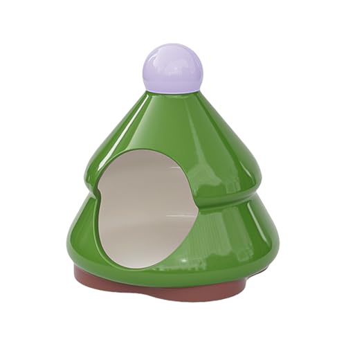 Fogukier Hamster-Keramiknest, niedliche Kiefernbaum-Form, Hamsterhöhle, wasserdicht, Lebensraum-Plattformen, Bettversteck für Chinchilla, Eichhörnchen, Igel von Fogukier