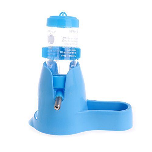 Fogun Haustier Wasser Spender, 1 Stück 3 in 1 80ml Trinkflasche Food Container Fütterung für Haustier Hamster (Blau) von Fogun