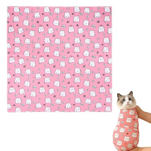 Fohuanky Selbstklebende Katzenpflege-Wickeldecke zum Nagelknipsen, kratzfeste Wickeldecke, beruhigende Katzenfessel, für stressfreie Fellpflege, Medikamente (Rosa, 55 x 55 cm) von Fohuanky