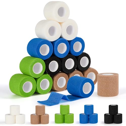 FoiiLiio 15 Rollen 5cm x 4,5m Selbstklebender Verband, Pflaster Rolle Verbandsmaterial für Handgelenk Knöchel Finger, Elastische Binde Verband Selbstklebend für Katzen Hunde FoiiLiio 15 Rollen 5cm x 4,5m Selbstklebender Verband, Pflaster Rolle Verbandsmaterial für Handgelenk Knöchel Finger, Elastische Binde Verband Selbstklebend für Katzen Hunde von FoiiLiio