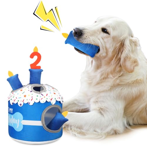 Foilswirl Hundespielzeug zum 2. Geburtstag, quietschendes Plüsch-Kauspielzeug für Geburtstagsparty, interaktives Welpen-Plüsch-Puzzle, Stressabbau für kleine, mittelgroße und große Hunde Foilswirl Hundespielzeug zum 2. Geburtstag, quietschendes Plüsch-Kauspielzeug für Geburtstagsparty, interaktives Welpen-Plüsch-Puzzle, Stressabbau für kleine, mittelgroße und große Hunde von Foilswirl