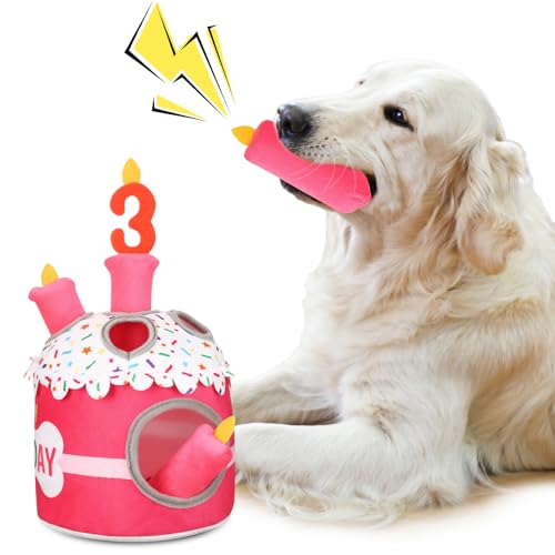 Foilswirl Hundespielzeug zum 3. Geburtstag, quietschendes Plüsch-Kauspielzeug für Geburtstagsparty, interaktives Welpen-Plüsch-Puzzle, Stressabbau für kleine, mittelgroße und große Hunde Foilswirl Hundespielzeug zum 3. Geburtstag, quietschendes Plüsch-Kauspielzeug für Geburtstagsparty, interaktives Welpen-Plüsch-Puzzle, Stressabbau für kleine, mittelgroße und große Hunde von Foilswirl