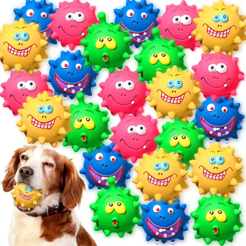 Foilswirl Quietschendes Hundespielzeug aus Latex, weich, interaktiv, quietschend, für große, mittelgroße und kleine Haustiere, 7,5 cm, 24 Stück Foilswirl Quietschendes Hundespielzeug aus Latex, weich, interaktiv, quietschend, für große, mittelgroße und kleine Haustiere, 7,5 cm, 24 Stück von Foilswirl