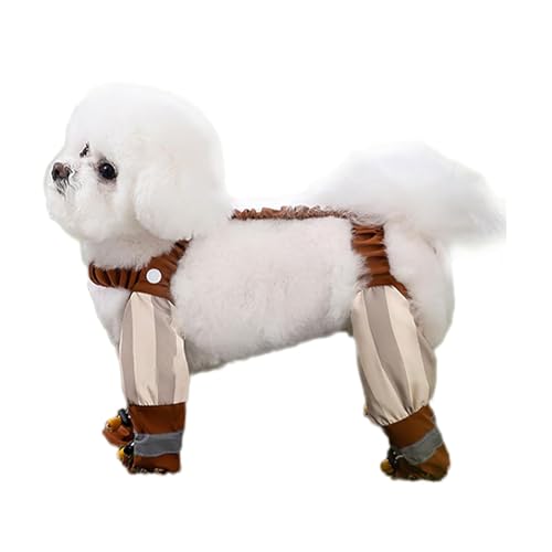 Fokayo Gemütliche Haustierhose, Haustier-Spaziergangshose, rutschfeste, verstellbare Hundestiefel-Leggings, wasserdichte, süße Hundekleidung mit dehnbaren Rückengurten (A,S) von Fokayo
