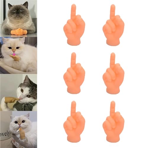 Fokayo Mini-Hände für Katzen, Mini-Menschenhände für Katzen, Mini-gekreuzte Hände für Katzen, kleine Hände für Katzen, kleine gefaltete Hände für Katzenpfoten, kreatives Mini-Modell (6Pcs-c) von Fokayo