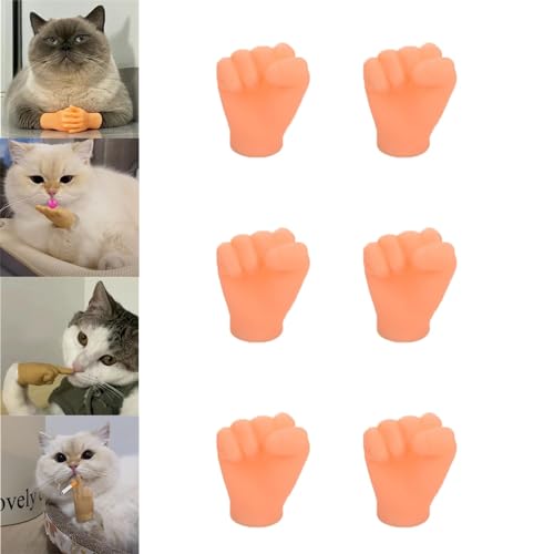 Fokayo Mini-Hände für Katzen, Mini-Menschenhände für Katzen, Mini-gekreuzte Hände für Katzen, kleine Hände für Katzen, kleine gefaltete Hände für Katzenpfoten, kreatives Mini-Modell (6Pcs-d) von Fokayo