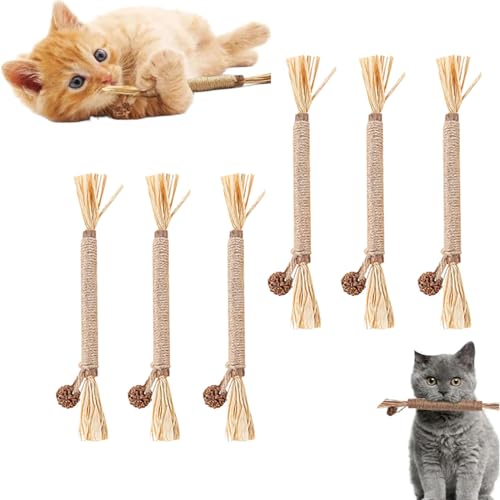 Fokayo Nunapets Katzen-Kauspielzeug, Nunapets Natural Silvervine Stick Katzen-Kauspielzeug, Nunapets Natural Silvervine Stick Katzen-Kauspielzeug (6pcs) von Fokayo