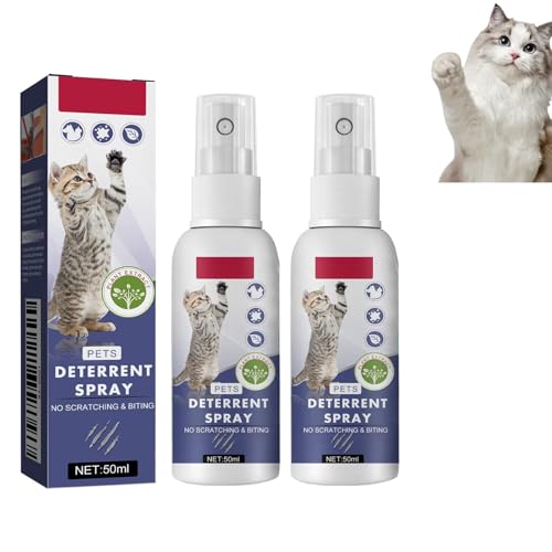 Purrshield Anti Cat Scratch Spray, Purrshield Cat Abschreckung, natürliche sichere Katzenabweismittel in Innen- und Außenbereich, lang anhaltender Schutz, sichere Formel (2Pcs) von Fokayo