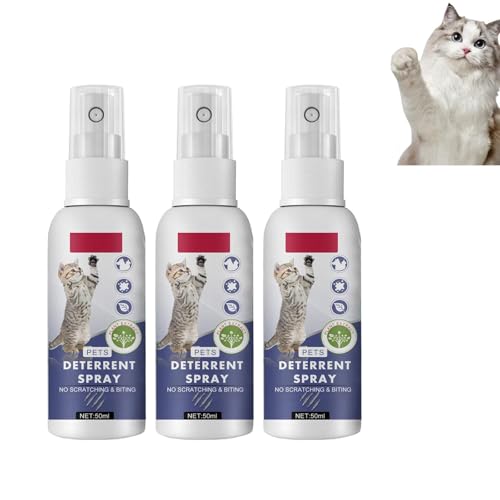Purrshield Anti Cat Scratch Spray, Purrshield Cat Abschreckung, natürliche sichere Katzenabweismittel in Innen- und Außenbereich, lang anhaltender Schutz, sichere Formel (3Pcs) von Fokayo