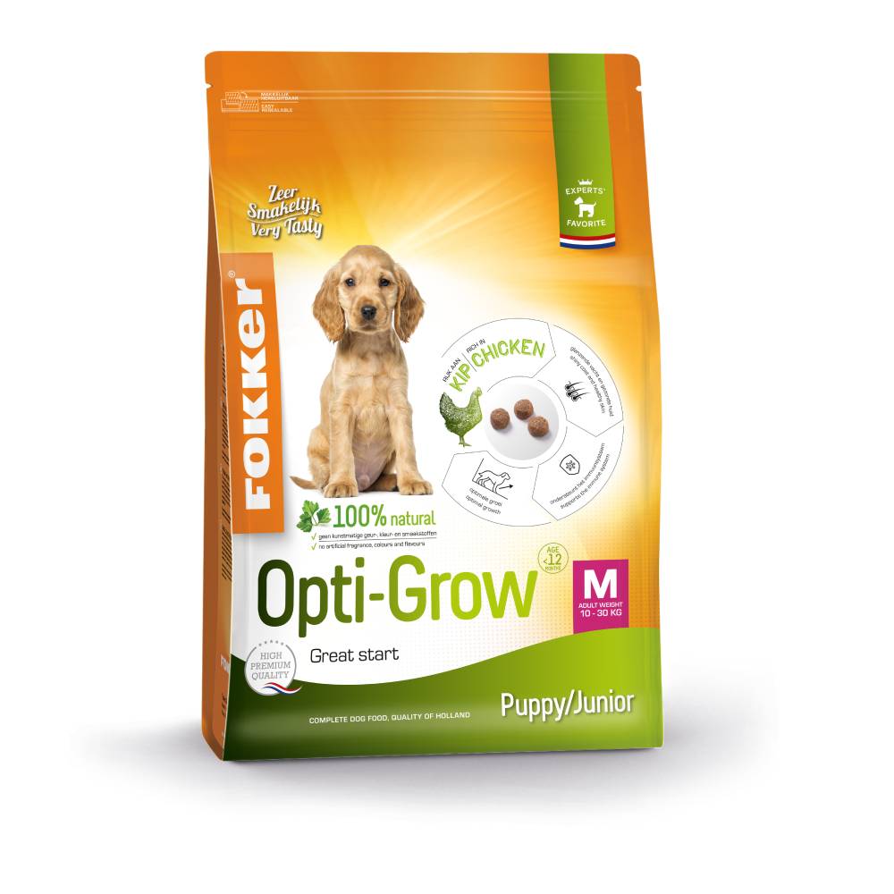 Fokker Puppy/Junior Medium Opti-Grow Hundefutter - 13 kg von Fokker