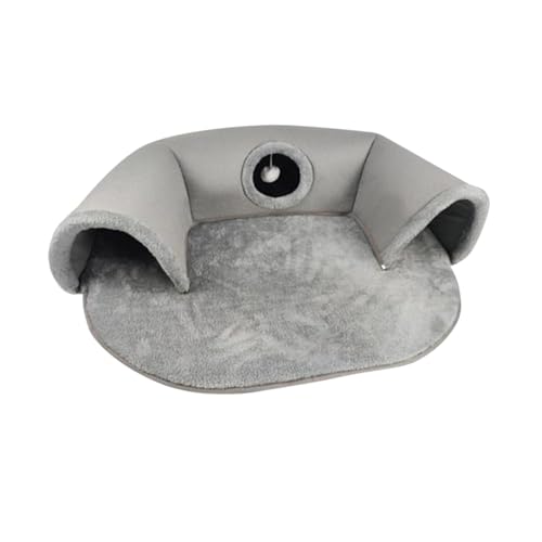Folpus 2-in-1-Katzentunnelbett mit Spielzeugball, leichtes Katzennest, weiches Tunnelspielzeug, Katzenbett für Katzen im Innenbereich, l von Folpus