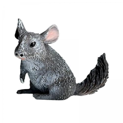 Folpus 3X Hochsimulierende Tierfiguren, Modellminiatur für Ostern, Heimdekoration, Sammlungen, Cupcake Topper, Goodie Bag Stuffers, Chinchilla von Folpus