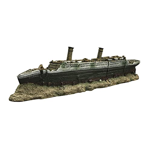 Folpus Aquarium Aquarium Harz Titanic Ornament Landschaftsbau Dekorationen 38x6x9cm Folpus Aquarium Aquarium Harz Titanic Ornament Landschaftsbau Dekorationen 38x6x9cm von Folpus