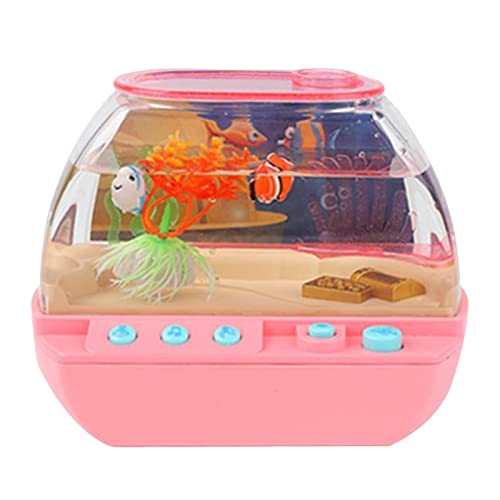 Folpus Aquarium Dekoration Spielzeug Zubehör mit Beweglichen Fischen Aquarium Dekoration für Desktop, Rosa von Folpus