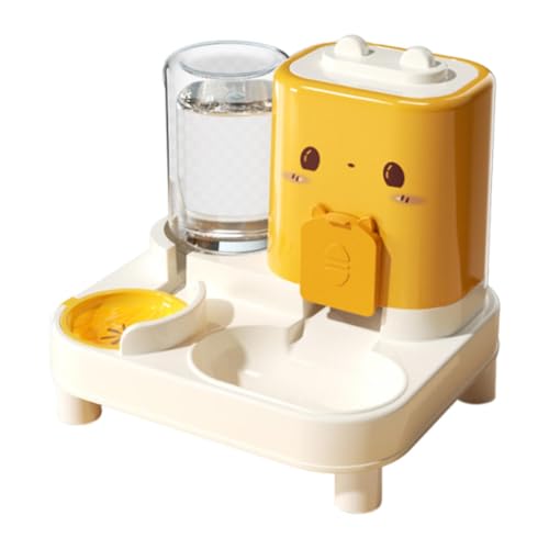Folpus Automatischer Katzenfutter Und Wasserspender, Praktischer Abnehmbarer für Kleine Hunde, Kaninchen, Welpen, Gelb Folpus Automatischer Katzenfutter Und Wasserspender, Praktischer Abnehmbarer für Kleine Hunde, Kaninchen, Welpen, Gelb von Folpus