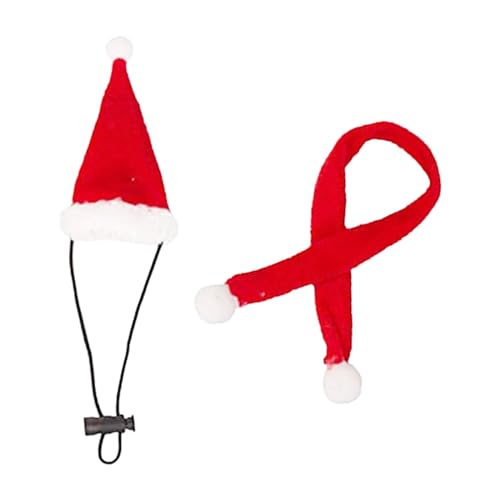 Folpus Bartagamen Kostüm mit Weihnachtsmütze Und Schal für Eidechsen, 2Stk Folpus Bartagamen Kostüm mit Weihnachtsmütze Und Schal für Eidechsen, 2Stk von Folpus