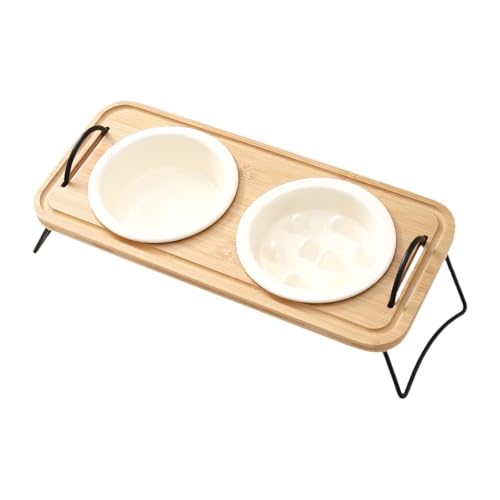 Folpus Erhöhte Hundenäpfe aus, Futternäpfe für Haustiere mit Ständer, platzsparend, stilvoll, modern, Katzennapf für langsames Fressen für Welpen und, Beige Folpus Erhöhte Hundenäpfe aus, Futternäpfe für Haustiere mit Ständer, platzsparend, stilvoll, modern, Katzennapf für langsames Fressen für Welpen und, Beige von Folpus