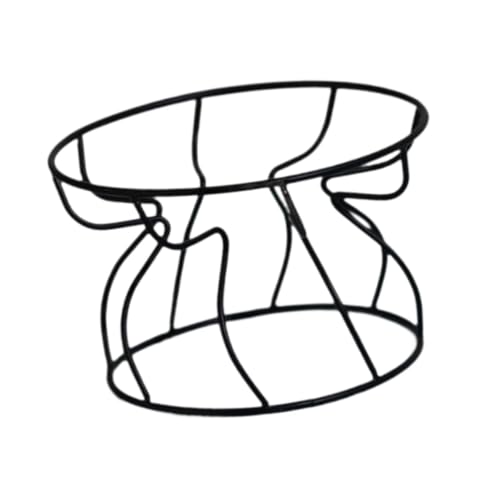 Folpus Erhöhter Katzennapfständer, Futternapfständer für Haustiere, runder Tränkmetallständer für Katzennapf, Schwarz von Folpus