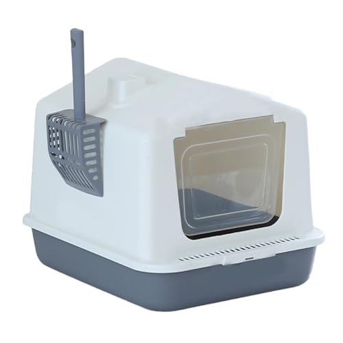 Folpus Geschlossene Katzentoilette, Kätzchentoilette, spritzwassergeschützte Katzentoilette, Katzentoilette mit Kapuze, grau Folpus Geschlossene Katzentoilette, Kätzchentoilette, spritzwassergeschützte Katzentoilette, Katzentoilette mit Kapuze, grau von Folpus