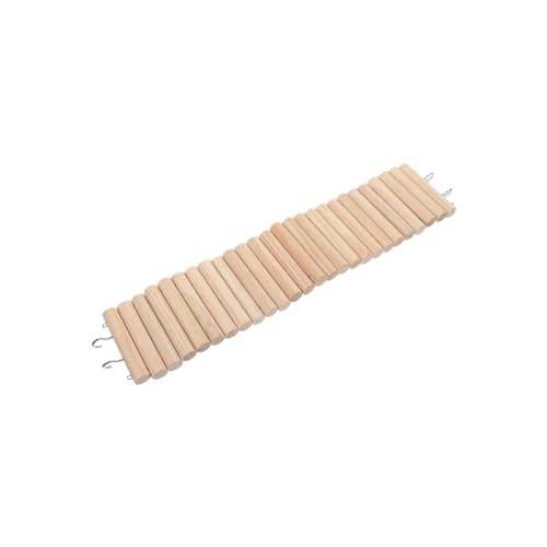 Folpus Hängebrücke, Holzleiter, 2-in-1-Käfigzubehör, Hamsterzaun, Kletterleiter zum Kauen, Spielen, Reptilien, Vögel, Ratten, Länge 60cm von Folpus