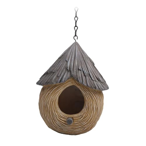 Folpus Hängende Skulptur, dekoratives Vogelhäuschen, Vogelhaus, Gartenstatue, Kunstharzfigur für Bäume, Einweihungskamin, Bauernhaus, Rund 13x19cm Folpus Hängende Skulptur, dekoratives Vogelhäuschen, Vogelhaus, Gartenstatue, Kunstharzfigur für Bäume, Einweihungskamin, Bauernhaus, Rund 13x19cm von Folpus