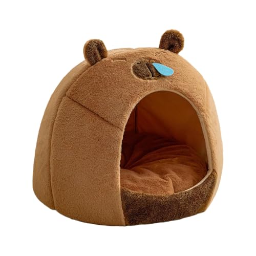 Folpus Halbgeschlossenes Katzennest, Haustier-Katzen-Hundehütte, Kapibala-Form, waschbar, atmungsaktiv, weich, schützendes Hundezubehör, Katzennest, M Folpus Halbgeschlossenes Katzennest, Haustier-Katzen-Hundehütte, Kapibala-Form, waschbar, atmungsaktiv, weich, schützendes Hundezubehör, Katzennest, M von Folpus