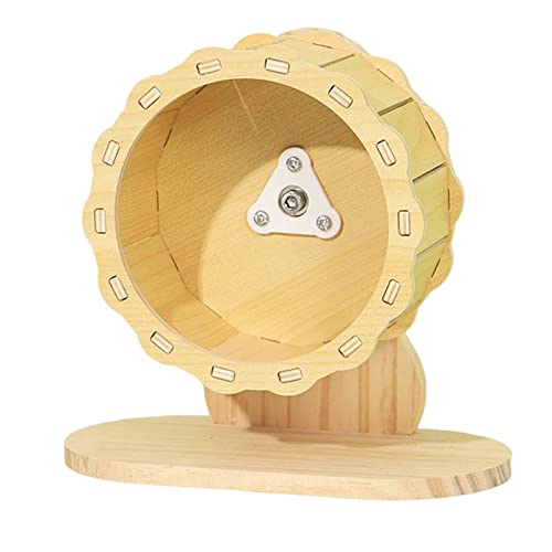 Folpus Hamster-Laufrad aus Holz, Übungsrad, Spielzeug-Laufband, verstellbar, für Meerschweinchen, syrische Hamster, Durchmesser 15 cm, 20 x 10,5 x 19 cm von Folpus