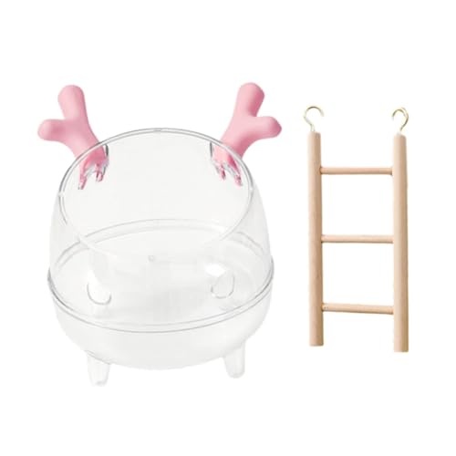 Folpus Hamster Sand Badewanne Sandbadbox, leicht zu reinigen, mit Leiter Kleiner Tierdusche Verstecktoilette für Hamster kleines Tier, Rosa von Folpus