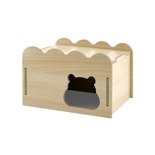 Folpus Hamster Verstecken Spielzeug Dekor DIY Käfig Kleine Tier Zwerghamster Käfig Dekor Hamster Holz Haus Versteck Lauf Spielzeug von Folpus