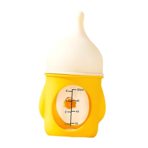 Folpus Haustier Feeding Flasche Pflegeflasche Zubehör 80 ml Haustierfutterflasche für Kätzchen Reisen nach Hause Neugeborenen Haustier, Gelb von Folpus