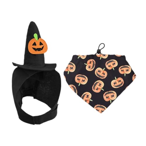 Folpus Haustier-Halloweenkostüm, Hundezubehör, Kostümset mit Hut und Bandana, kreativ, süß und lustig für Hunde, Katzen und Welpen, Black S Folpus Haustier-Halloweenkostüm, Hundezubehör, Kostümset mit Hut und Bandana, kreativ, süß und lustig für Hunde, Katzen und Welpen, Black S von Folpus