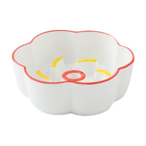 Folpus Haustier Slow Feeder, Anreicherungsspielzeug, Cat Bowl -, einfache Reinigung, Puzzle -Feeder -Lebensmittelbehälter für Hunde Katzen Kitty, Rot Gelb von Folpus