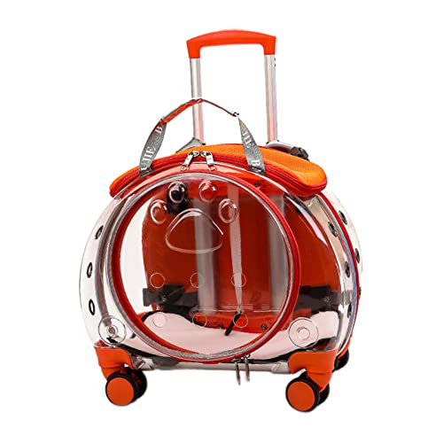 Folpus Haustier Tragetasche Rucksack Trolley Koffer für unterwegs, Hund, Orange von Folpus