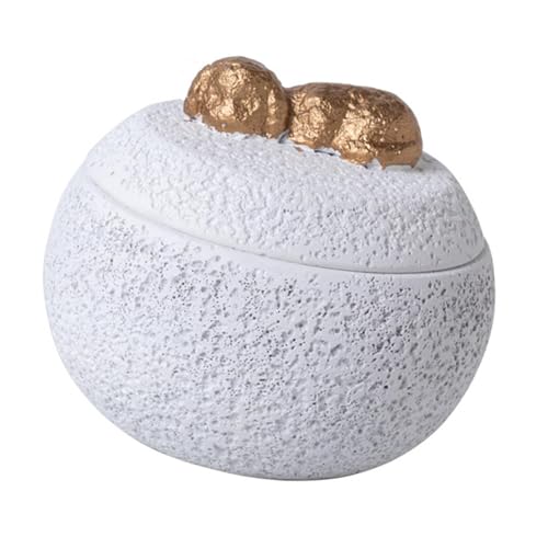 Folpus Haustierurne, Begräbnisurne für Hunde, Gedenkbox mit Deckel, feuchtigkeitsbeständiger Zement, 350 ml, Weiß Folpus Haustierurne, Begräbnisurne für Hunde, Gedenkbox mit Deckel, feuchtigkeitsbeständiger Zement, 350 ml, Weiß von Folpus