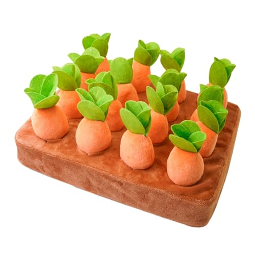 Folpus Hide and Seek Carrot Farm, Hunde-Karottenspielzeug mit 16 Karotten, Karottenernte-Kauspielzeug für kleine, mittelgroße und große Hunde und Katzen von Folpus