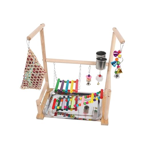 Folpus Holzbarsch-Papageien-Spielplatz, Vogelkäfig-Zubehör, Vogel-Fitness-Laufstall, Leiter, Vögel, Kauspielzeug für Finken, Wellensittiche, Lovebirds Folpus Holzbarsch-Papageien-Spielplatz, Vogelkäfig-Zubehör, Vogel-Fitness-Laufstall, Leiter, Vögel, Kauspielzeug für Finken, Wellensittiche, Lovebirds von Folpus