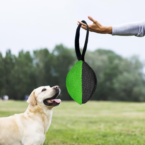 Folpus Hunde-Zerrball, interaktives Spiel-beißtraining, Hundeball-Spielzeug für Spiel-Solo-Unterhaltung, Schwarz Grün von Folpus