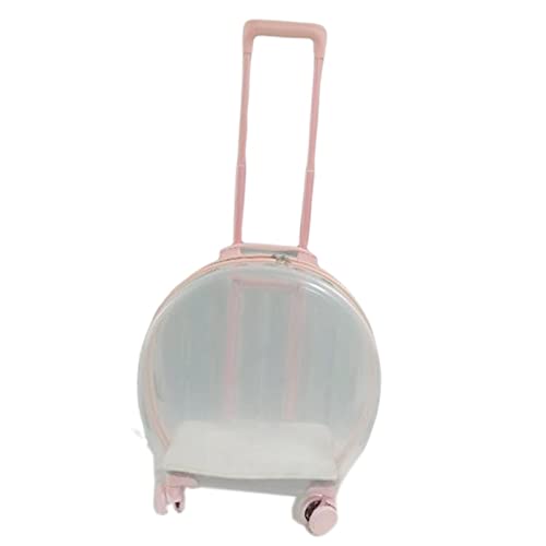 Folpus Hundetransporttasche mit geräuschlosem Rad, Tragetasche für Haustiere im Freien, Pink von Folpus