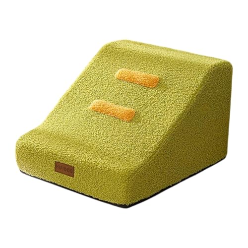 Folpus Hundetreppe Hund Schritt 2 Schritt mit waschbarer Abdeckung Haustier Stufe Treppe für Sofa ältere Hunde kleine Haustiere, GrÜn von Folpus