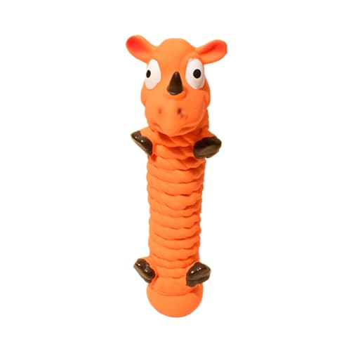 Folpus Interaktives Hundespielzeug, quietschendes Latexspielzeug, Backenzahnspielzeug, lustiges, leichtes Begleitspielzeug, Kauspielzeug für drinnen und, Orange, 6x21cm von Folpus