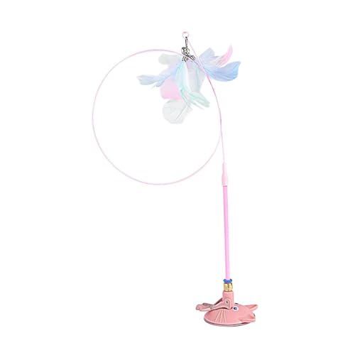 Folpus Interaktives Katzenspielzeug, Katzenangel-Stick, Abnehmbarer Saugnapf, Tragbares Katzenspielzeug für Katzen, Haustierjagd, Übung, Spielen, ROSA Folpus Interaktives Katzenspielzeug, Katzenangel-Stick, Abnehmbarer Saugnapf, Tragbares Katzenspielzeug für Katzen, Haustierjagd, Übung, Spielen, ROSA von Folpus