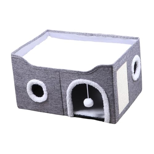 Folpus Kätzchen Wohnung Kitty Cave Decor Faltbare Vielseitig Geräumige Katze Bett Katze Eigentumswohnungen für Kätzchen Multi Kleine Haustier Tiere Kitty, Grau Folpus Kätzchen Wohnung Kitty Cave Decor Faltbare Vielseitig Geräumige Katze Bett Katze Eigentumswohnungen für Kätzchen Multi Kleine Haustier Tiere Kitty, Grau von Folpus