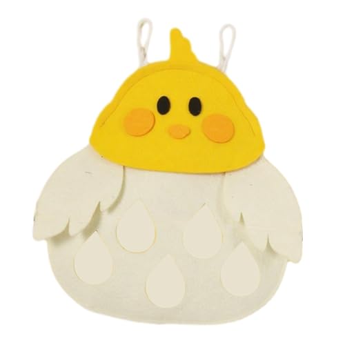 Folpus Kaninchen Heu Feeder Tasche Hängen Beutel Lebensmittel Dispenser Heu Tasche für Hamster Kleine Tiere, Gelbes Küken von Folpus